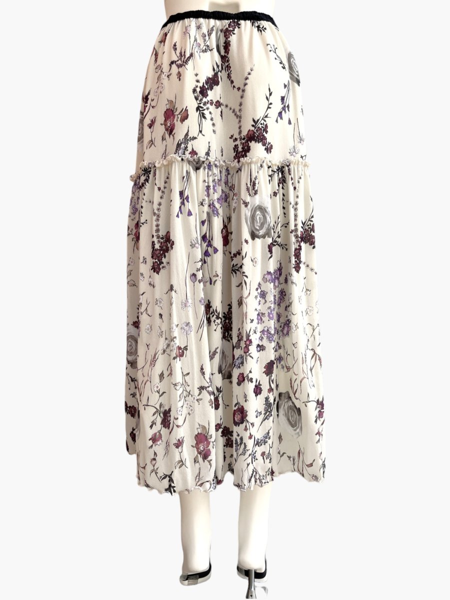 画像3: ミクスチャーフラワープリント チュールスカート  (3)