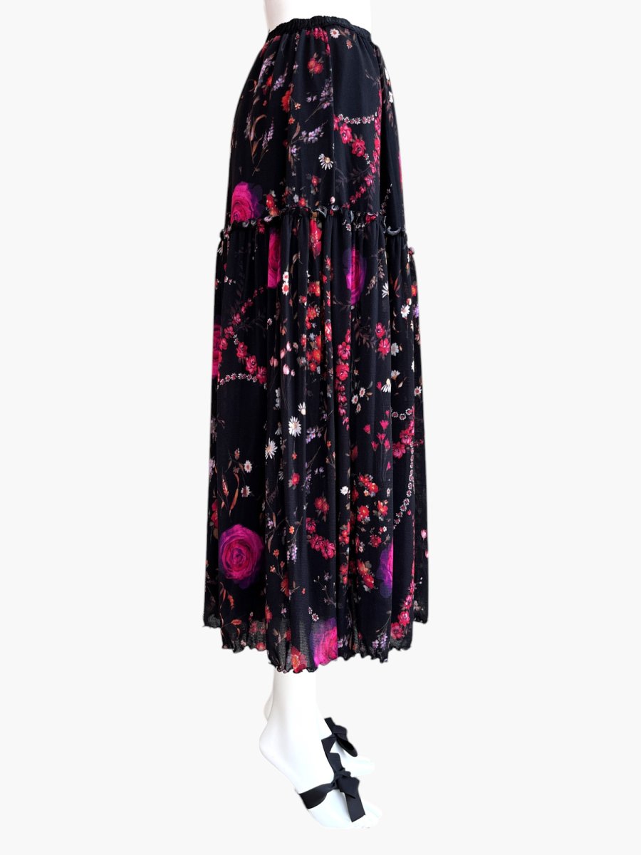 画像8: ミクスチャーフラワープリント チュールスカート  (8)