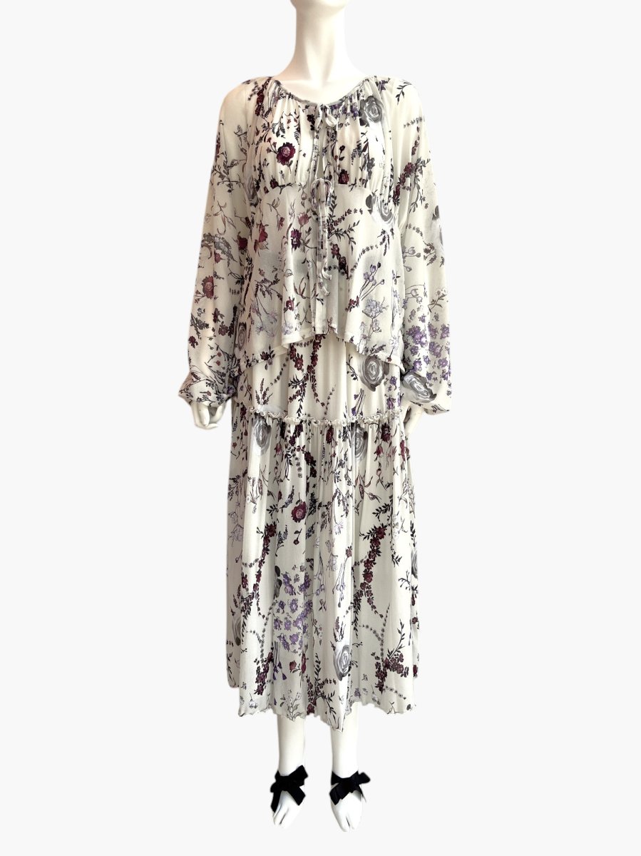 画像5: ミクスチャーフラワープリント チュールスカート  (5)