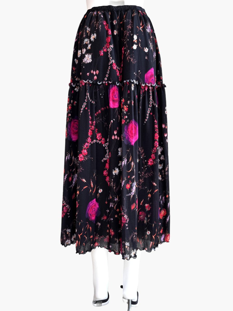 画像9: ミクスチャーフラワープリント チュールスカート  (9)