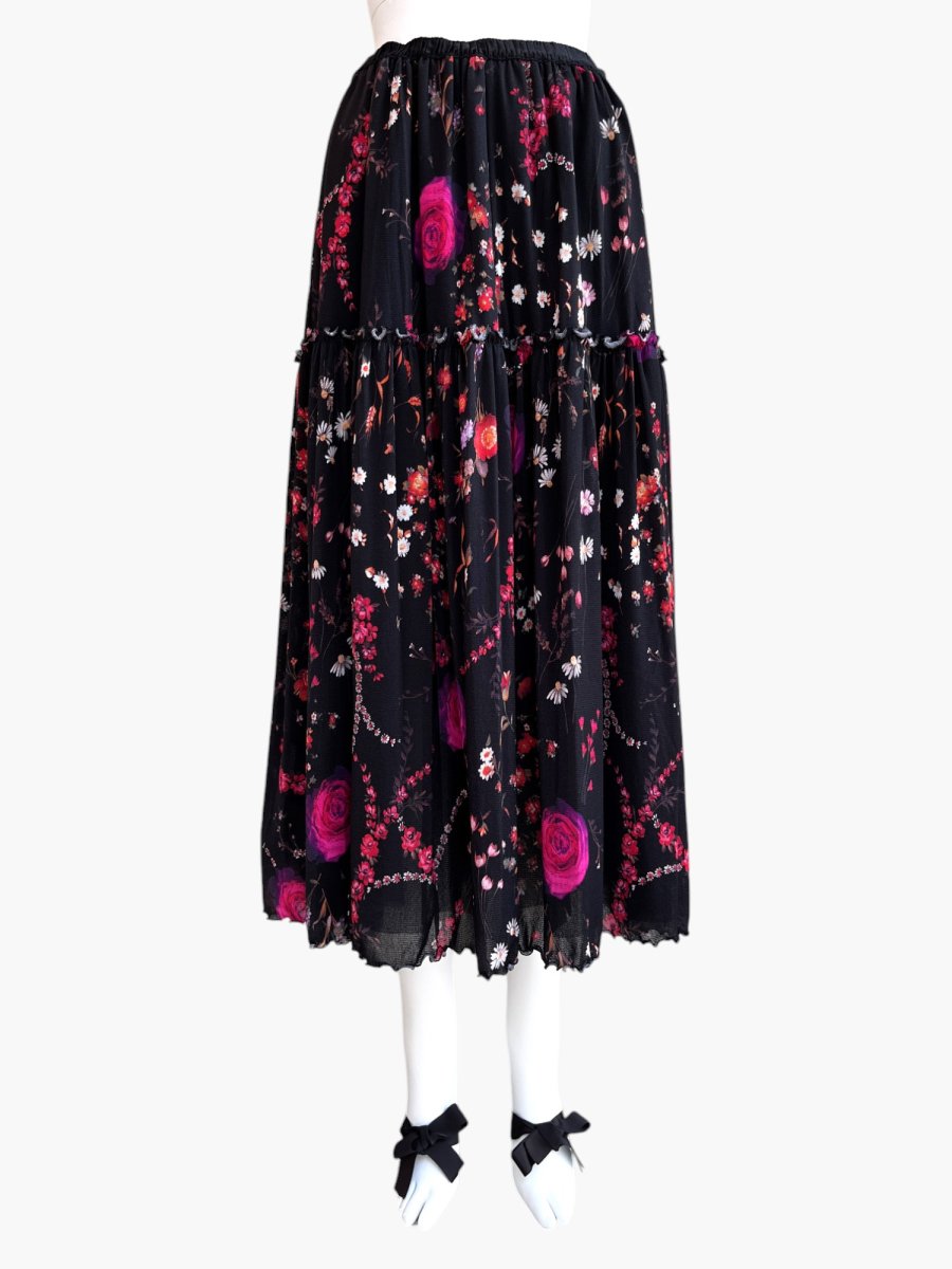 画像7: ミクスチャーフラワープリント チュールスカート  (7)