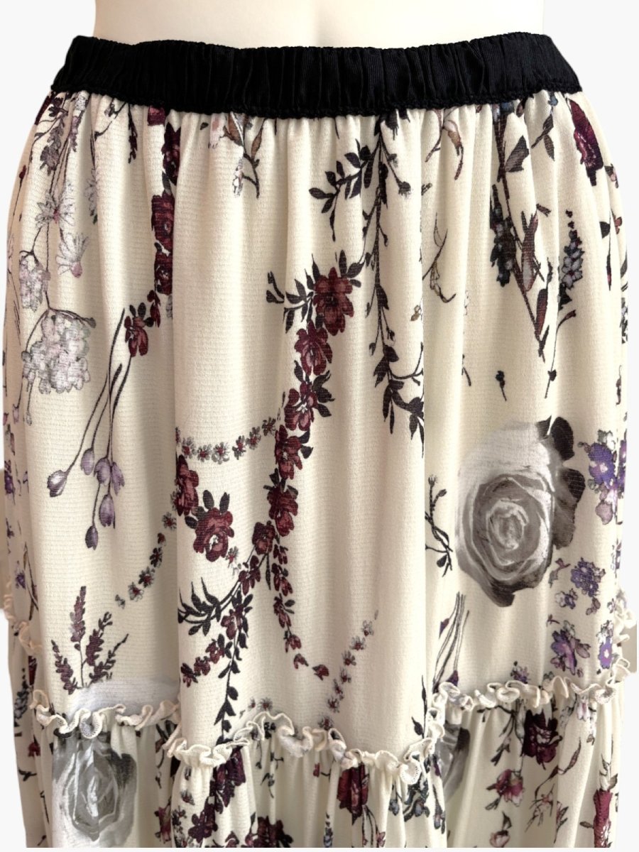 画像4: ミクスチャーフラワープリント チュールスカート  (4)