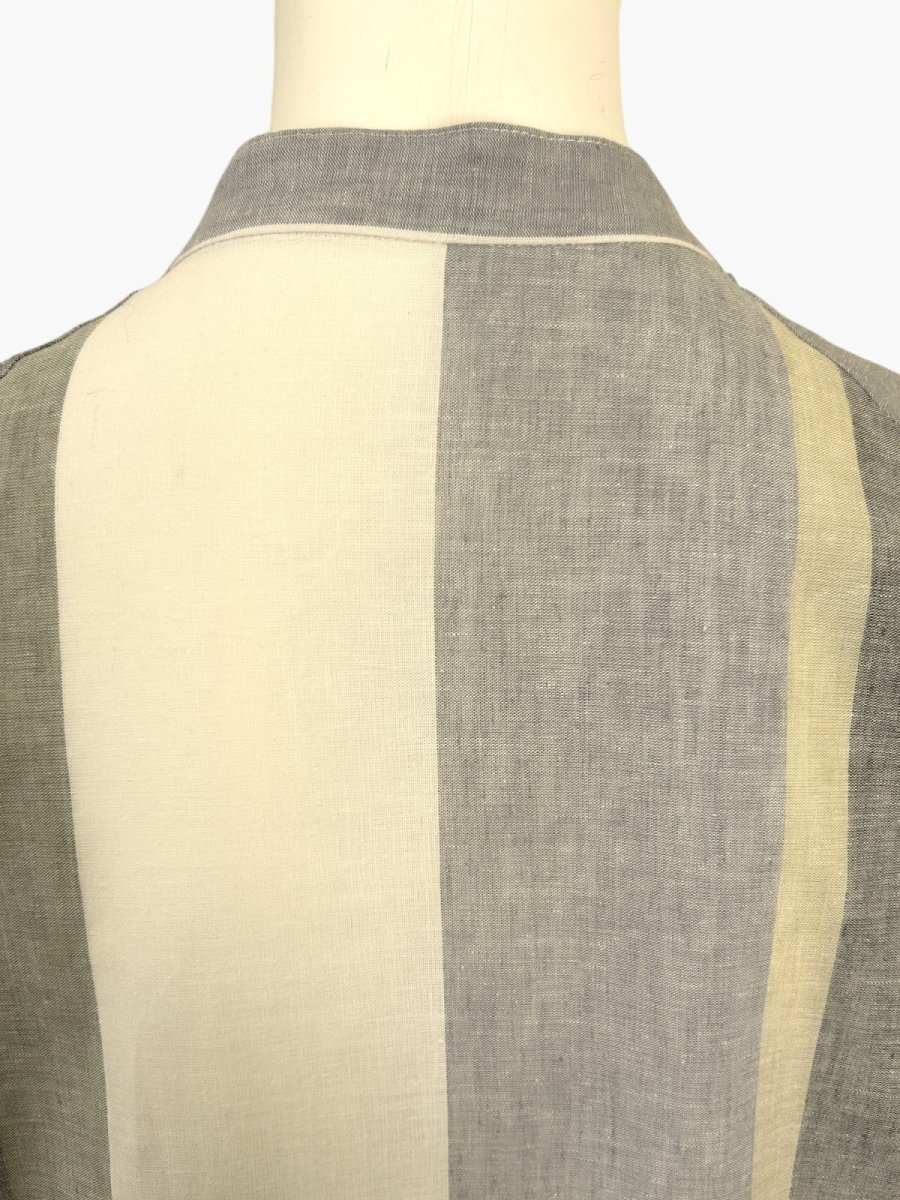 画像5: フレンチリネン混ストライプ シャツワンピース  (5)