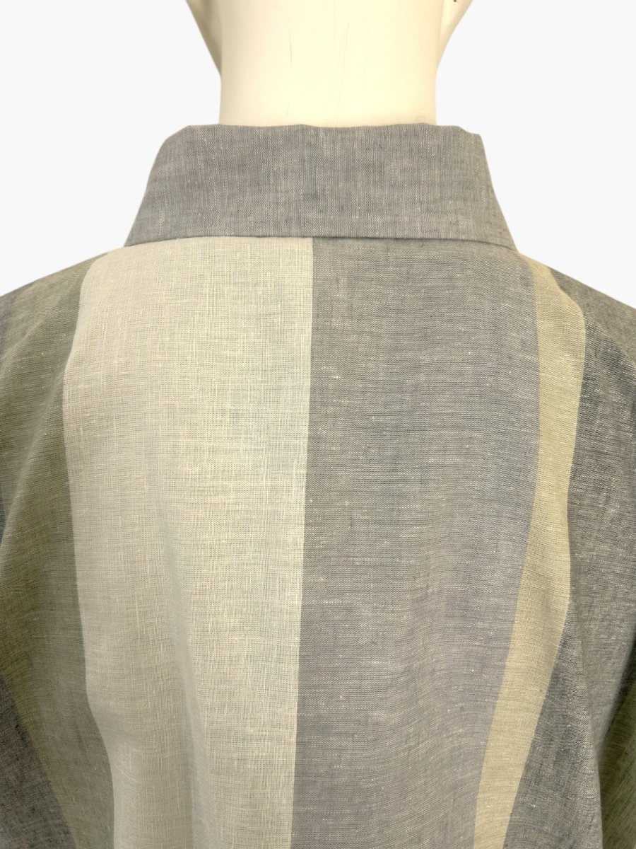 画像7: フレンチリネン混ストライプ ギャザーブラウス  (7)