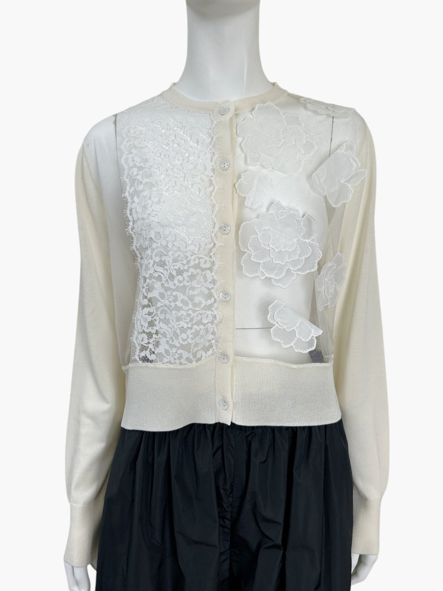 画像1: シアーレースニット　カーディガン  (1)