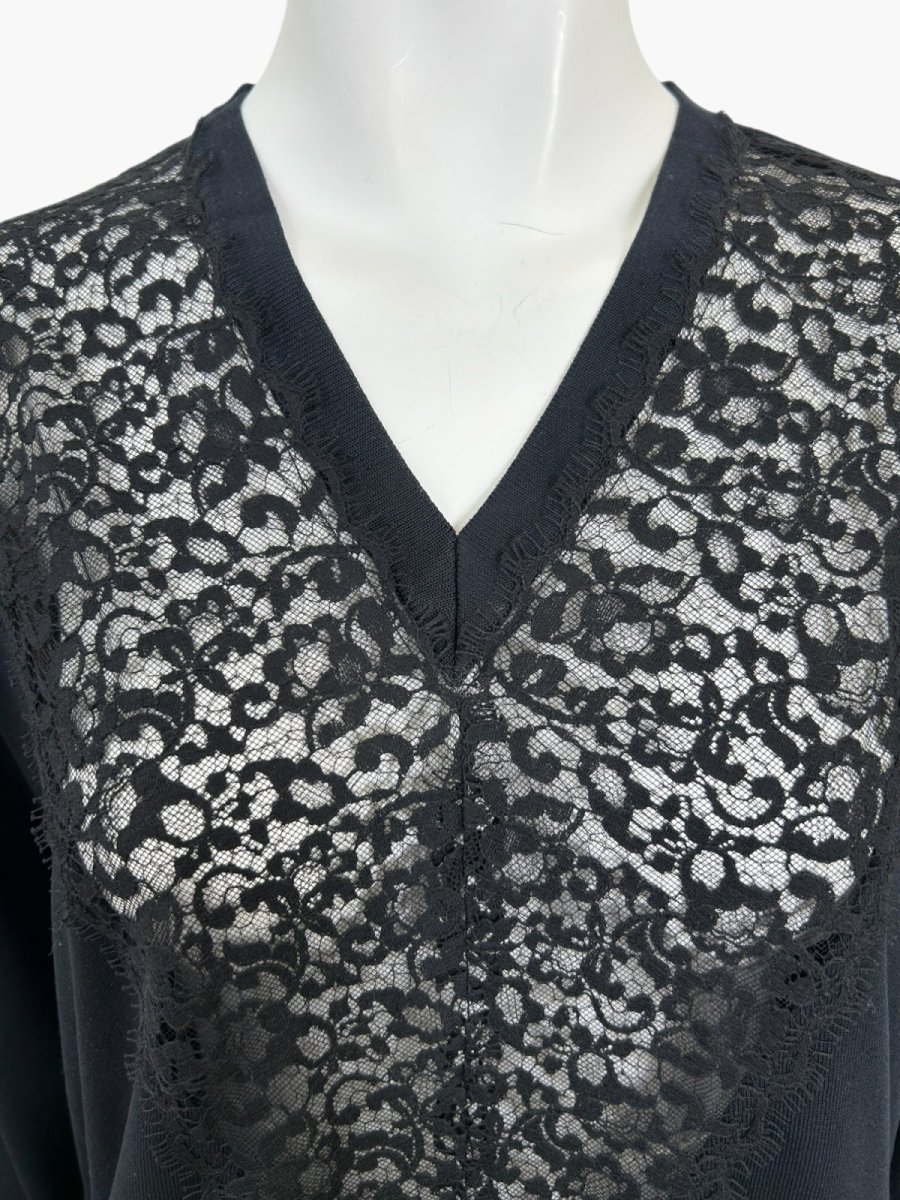 画像2: シアーレースニット　Vネック  (2)