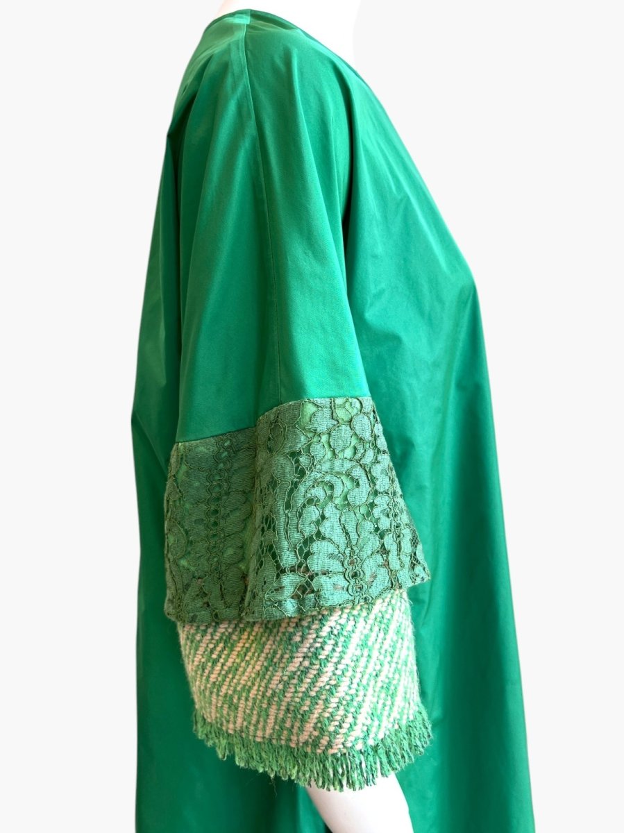 画像5: タフタ　ツイード切り替えワンピース (5)