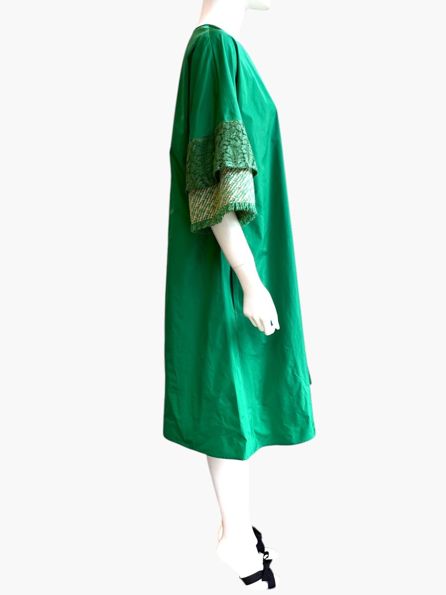 画像2: タフタ　ツイード切り替えワンピース (2)