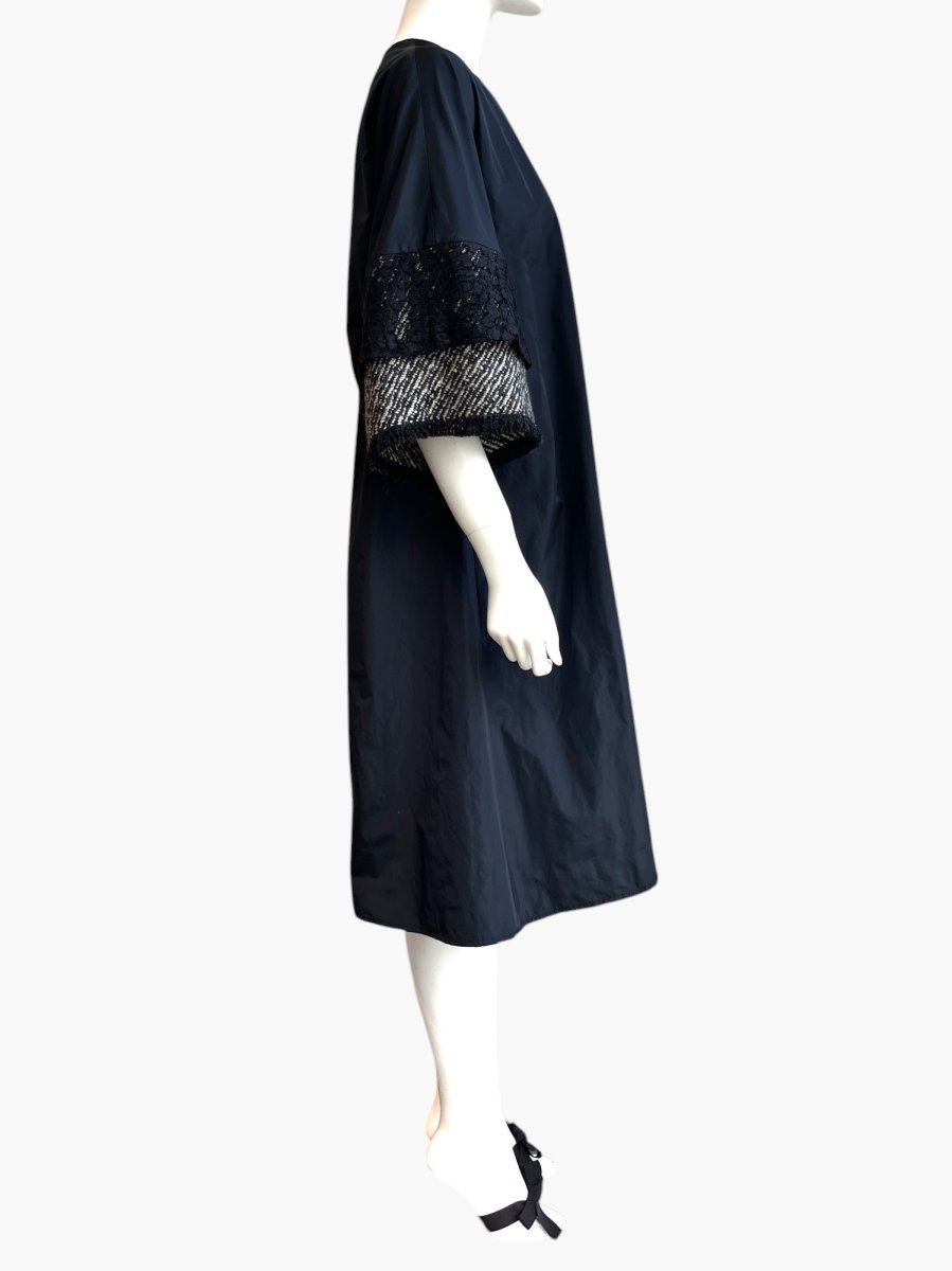 画像8: タフタ　ツイード切り替えワンピース (8)