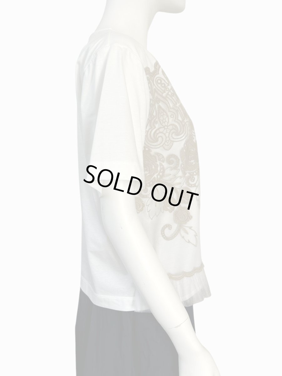 画像2: エンブロイダリーチュールレース カットソー  (2)