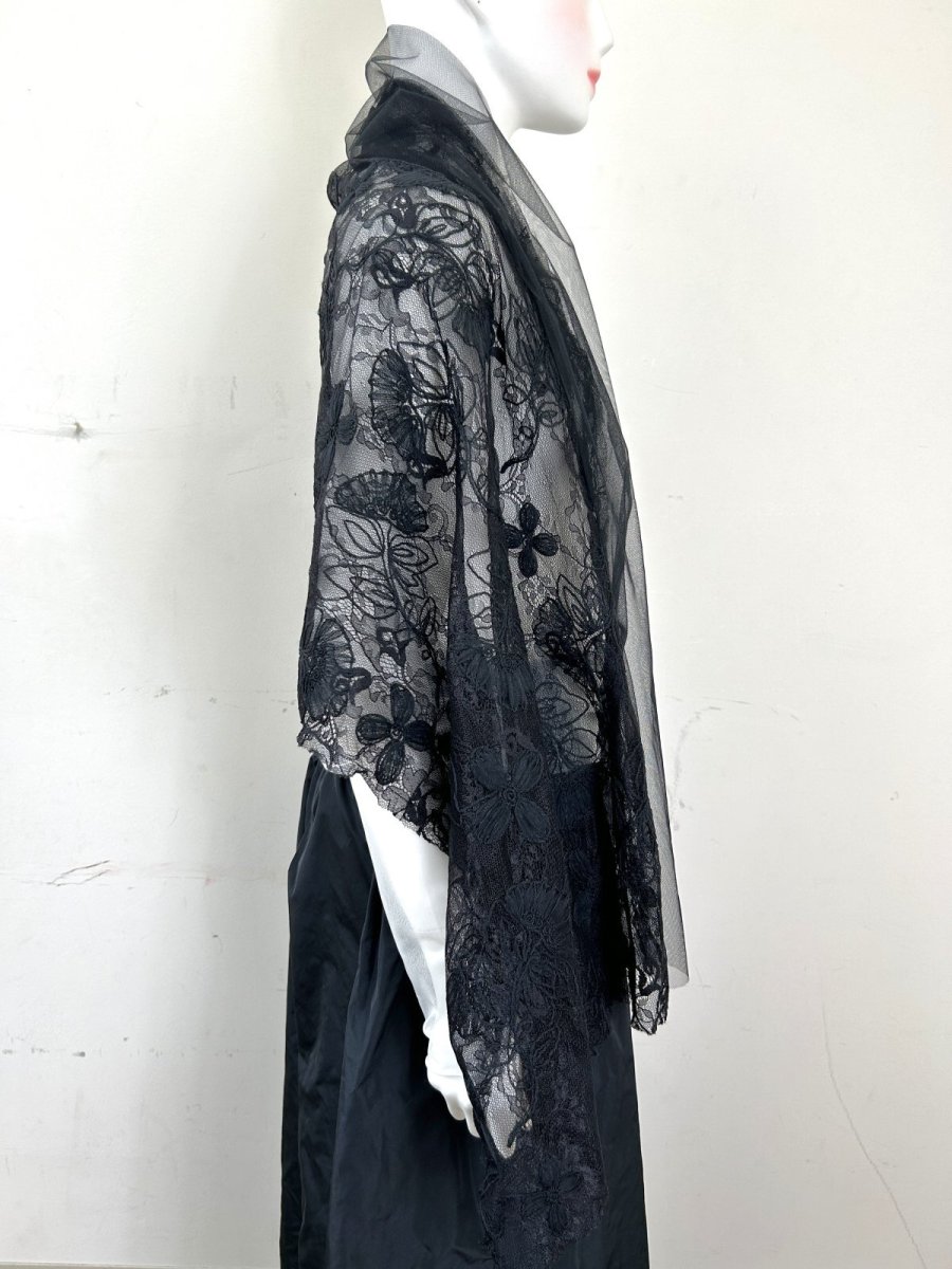 画像3: クレールフラワーレース ショール  (3)