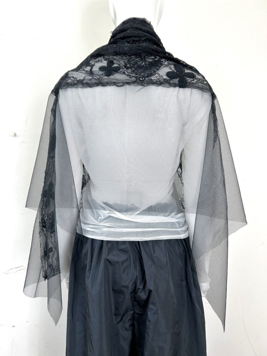 画像7: クレールフラワーレース ショール  (7)