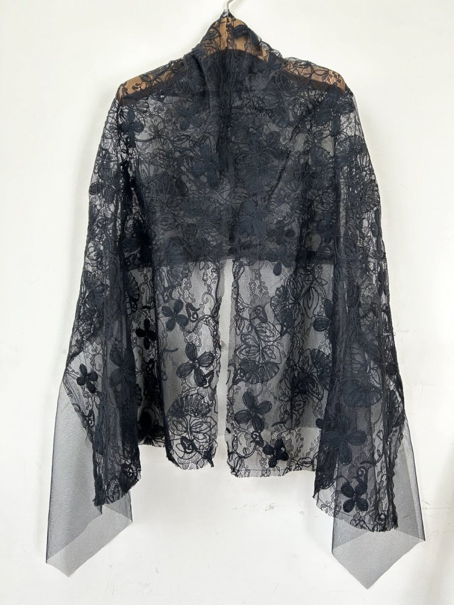 画像8: クレールフラワーレース ショール  (8)