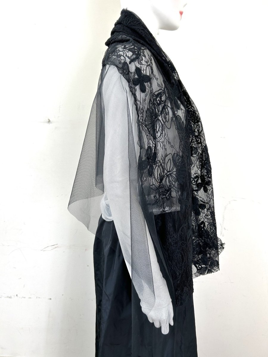 画像6: クレールフラワーレース ショール  (6)