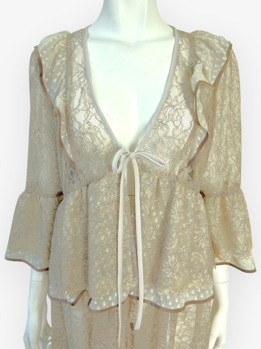 画像4: ボタニカルレース　ロングブラウス  (4)