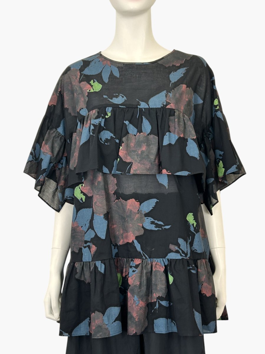 画像8: ユイルローズプリント　ティアードブラウス  (8)
