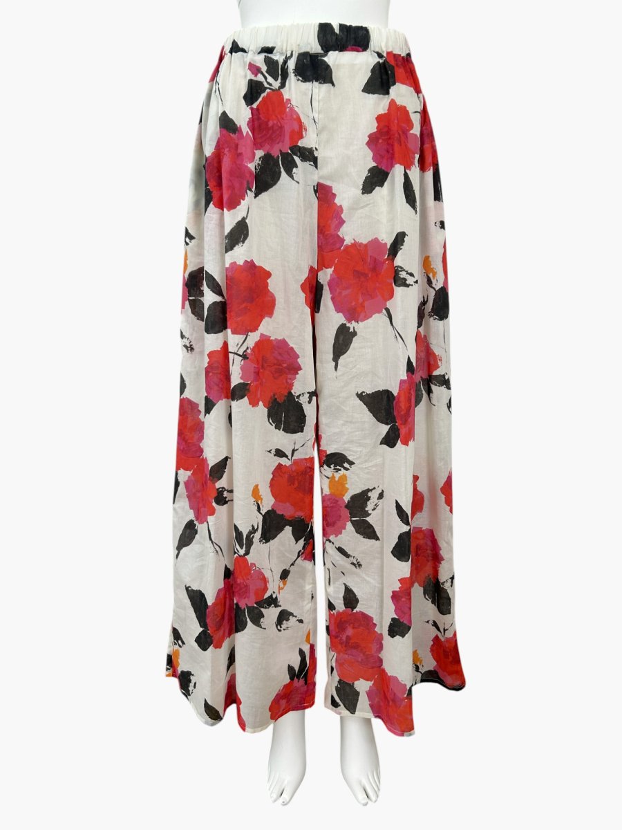 画像1: ユイルローズプリント　パンツ  (1)
