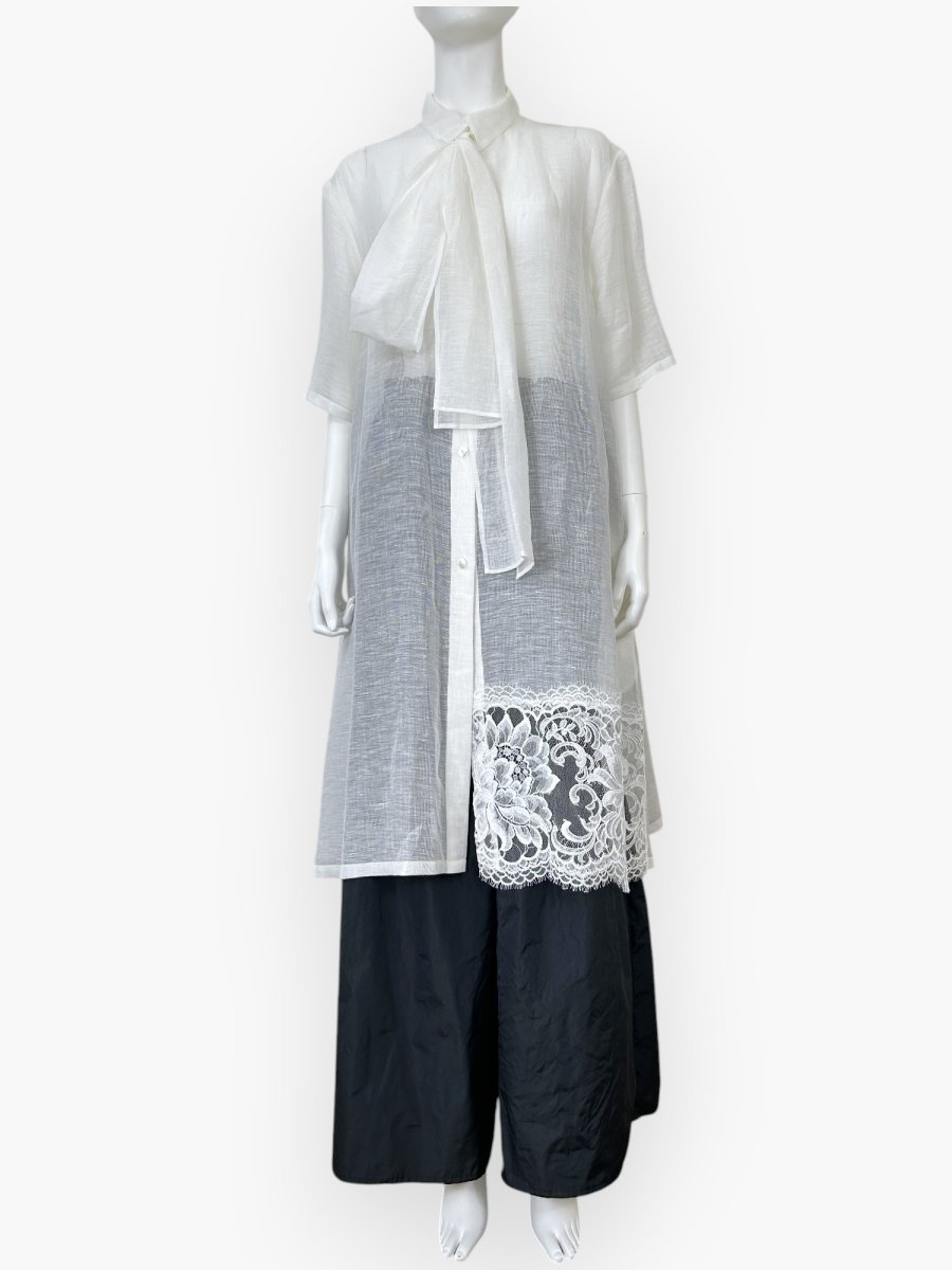 画像11: シアーリネン　ロングブラウス  (11)