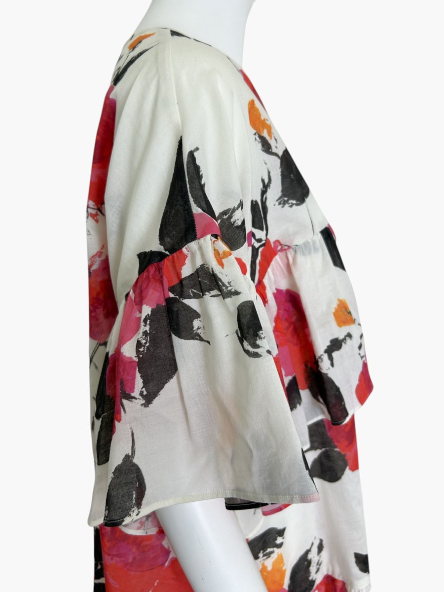 画像5: ユイルローズプリント　ティアードブラウス  (5)