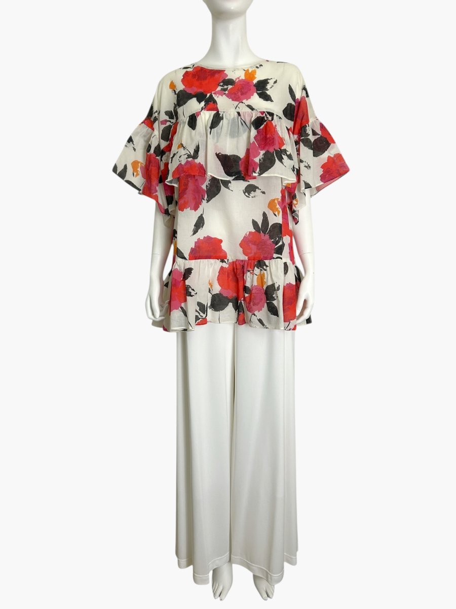 画像7: ユイルローズプリント　ティアードブラウス  (7)