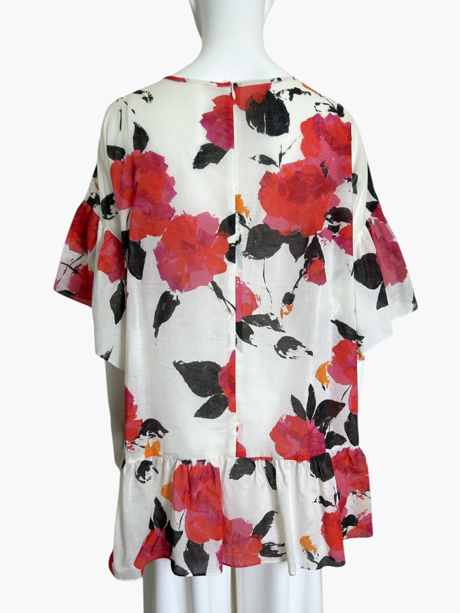 画像3: ユイルローズプリント　ティアードブラウス  (3)