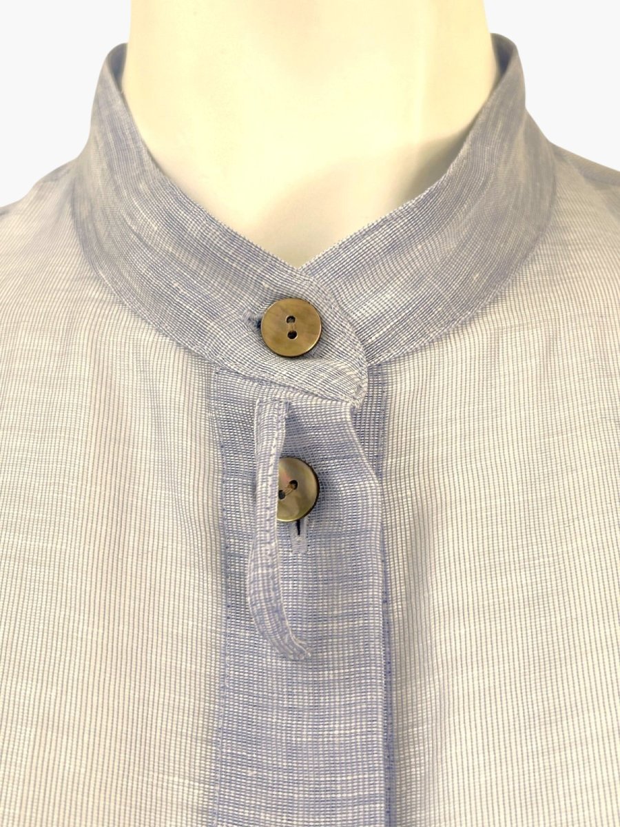 画像2: シアーリネン　ロングブラウス  (2)