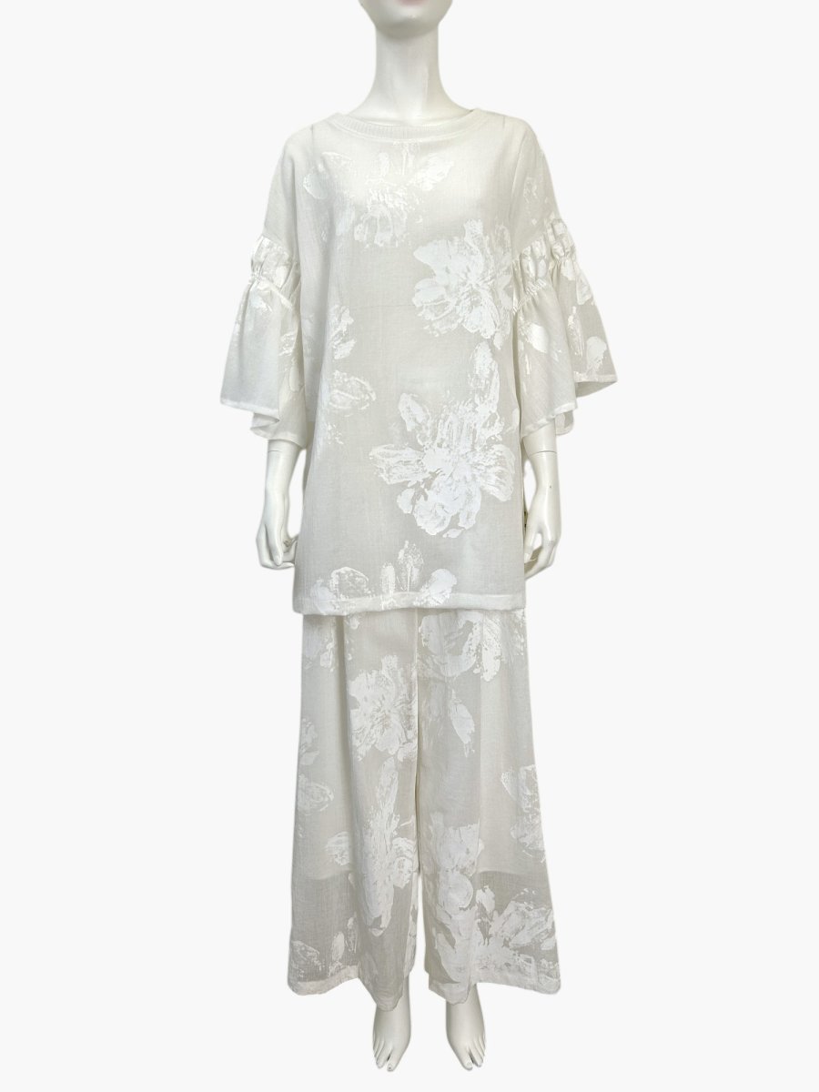 画像12: ホイップフラワープリント チュニックブラウス  (12)