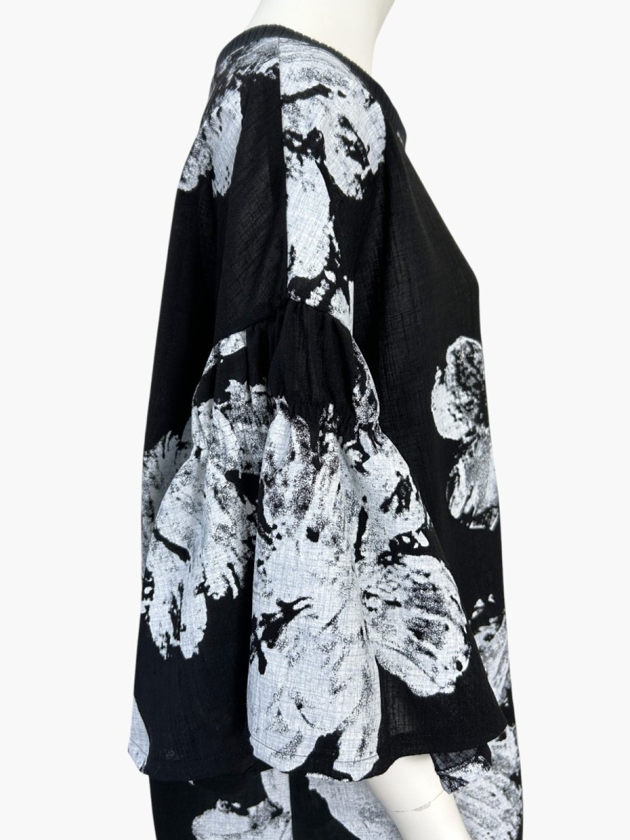 画像4: ホイップフラワープリント チュニックブラウス  (4)