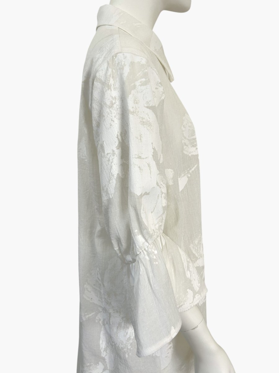 画像6: ホイップフラワープリント シャツブラウス  (6)