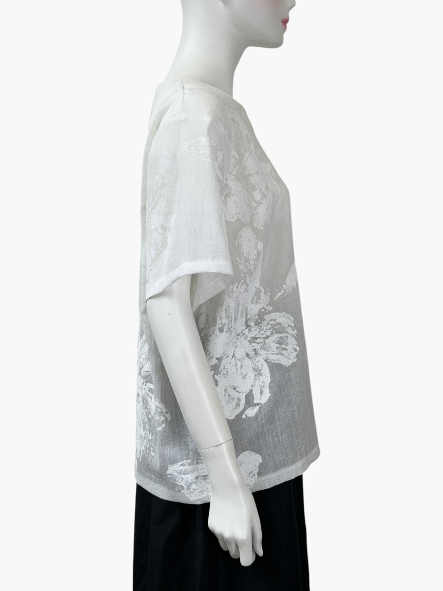 画像2: ホイップフラワープリント ブラウス  (2)