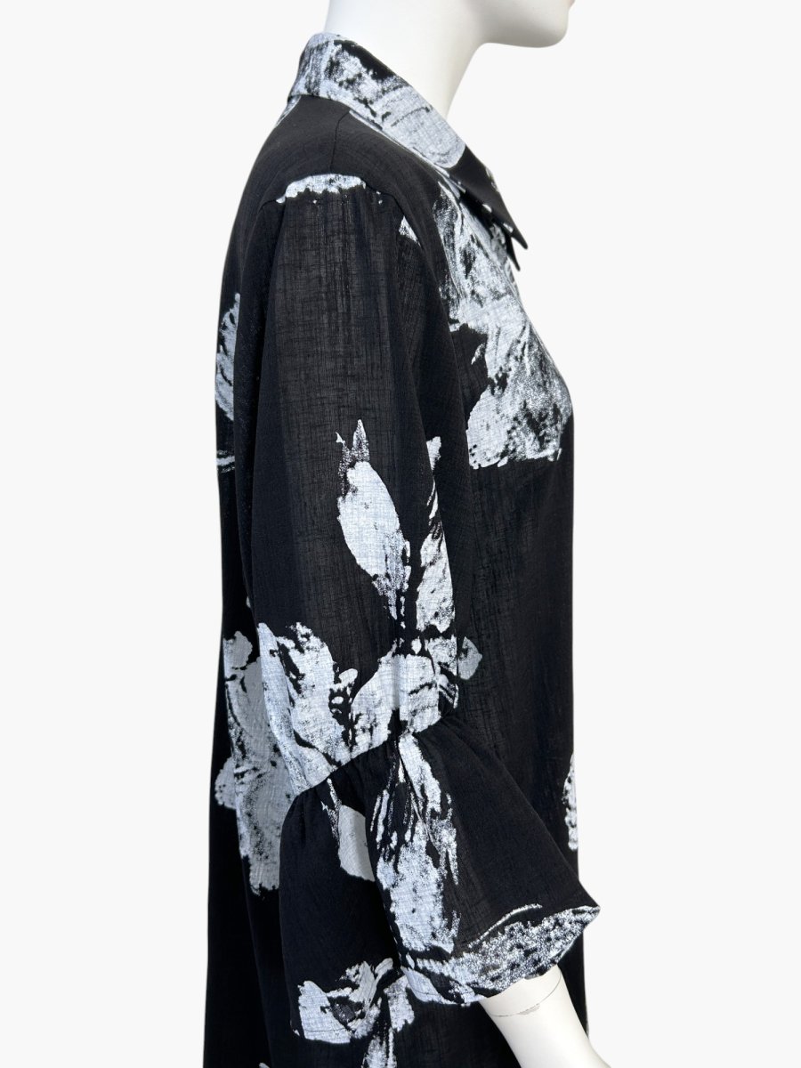 画像13: ホイップフラワープリント シャツブラウス  (13)