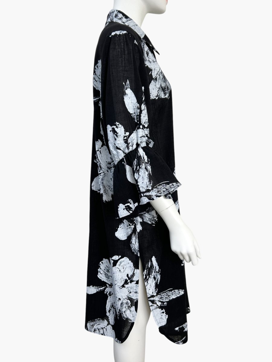 画像9: ホイップフラワープリント シャツブラウス  (9)