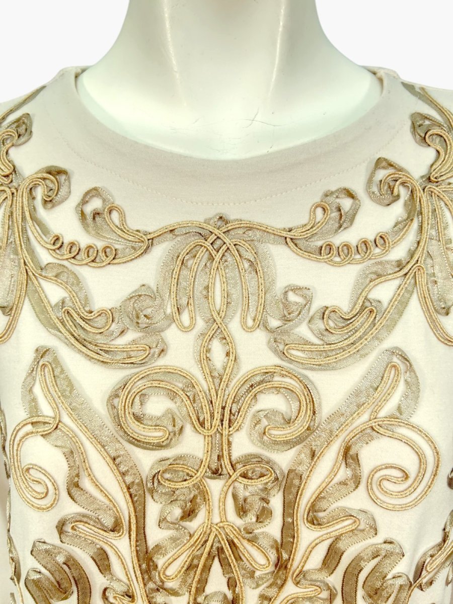 画像2: ウォーム天竺チュニック リボン刺繍チュニック  (2)