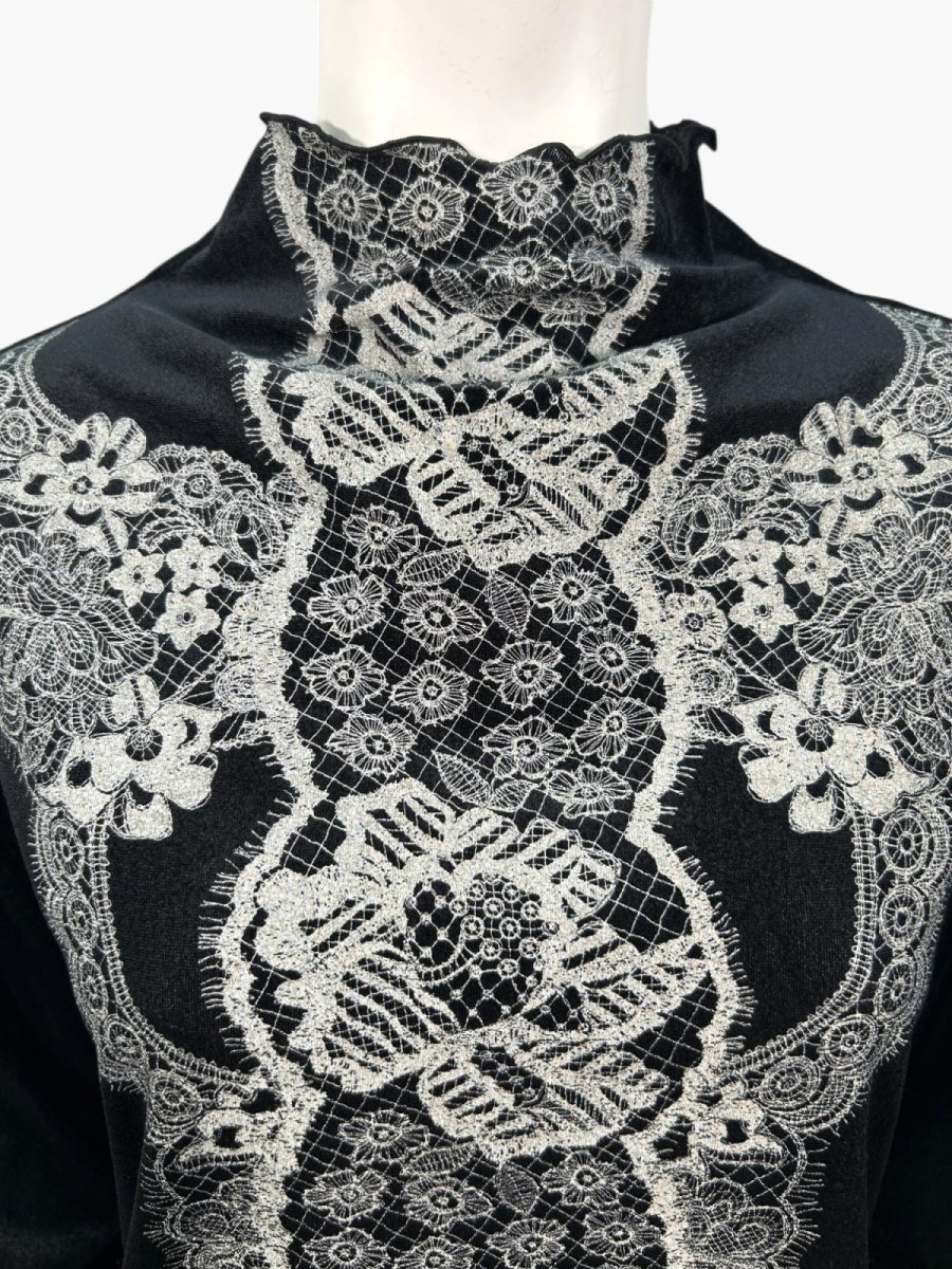 画像2: プリントベロア　スタンドネック  (2)