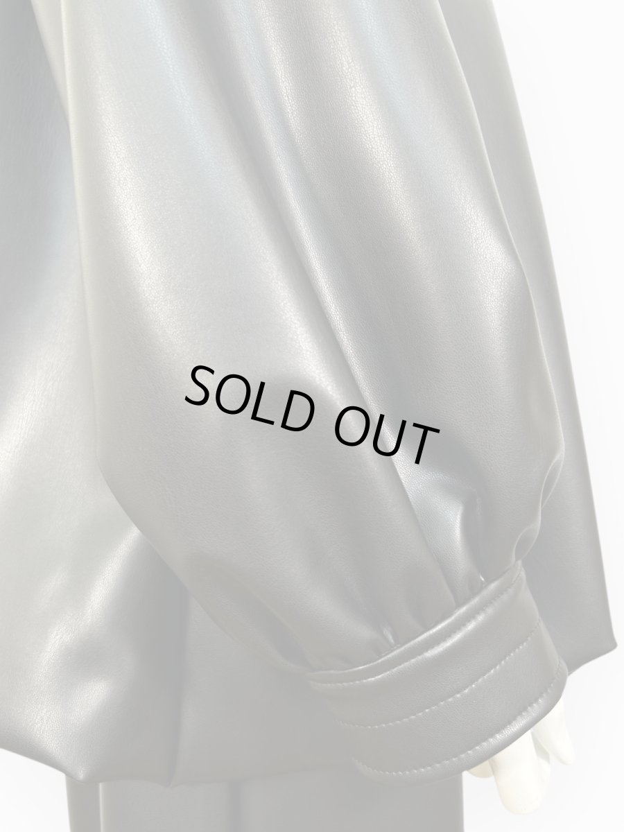 画像11: ＊レザータッチストレッチ ジャケット  (11)