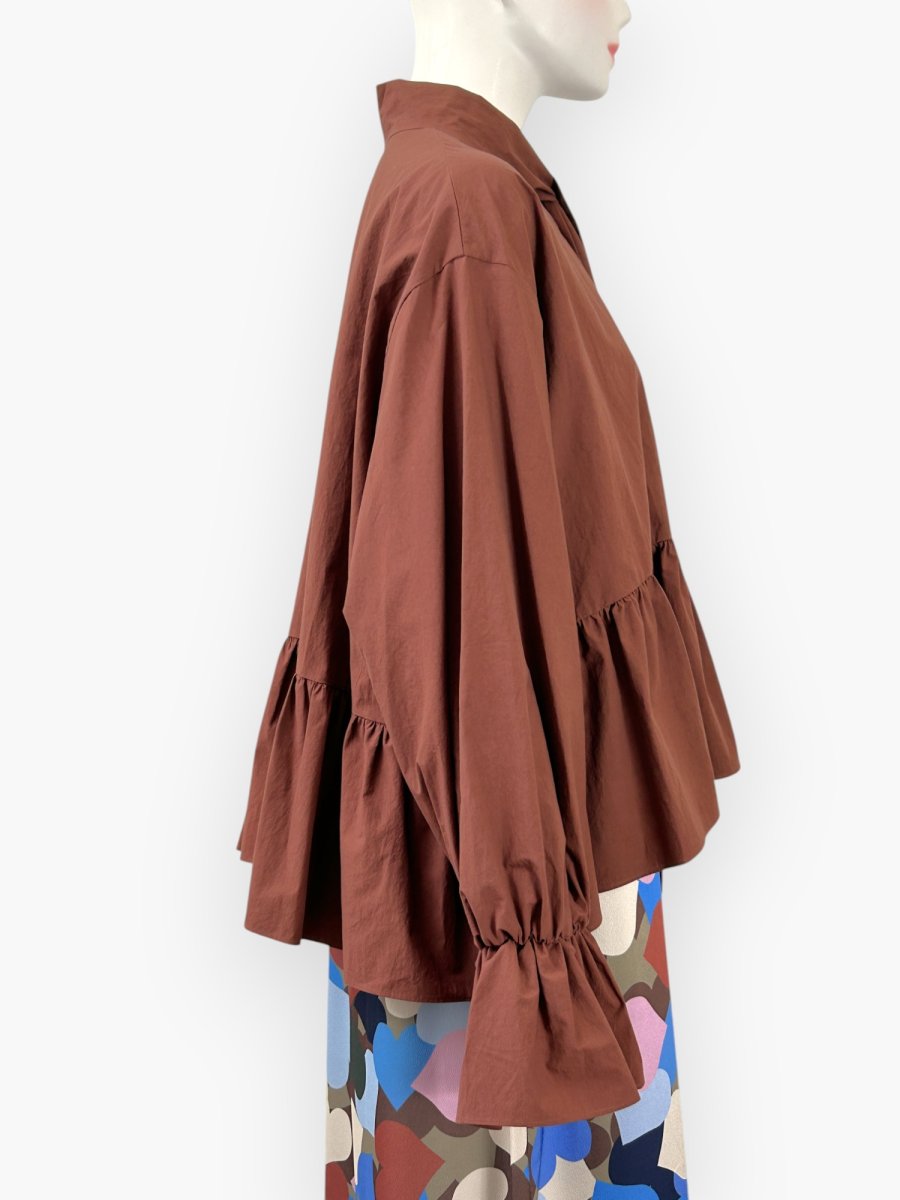 画像2: シルキーコットン ボウタイブラウス  (2)