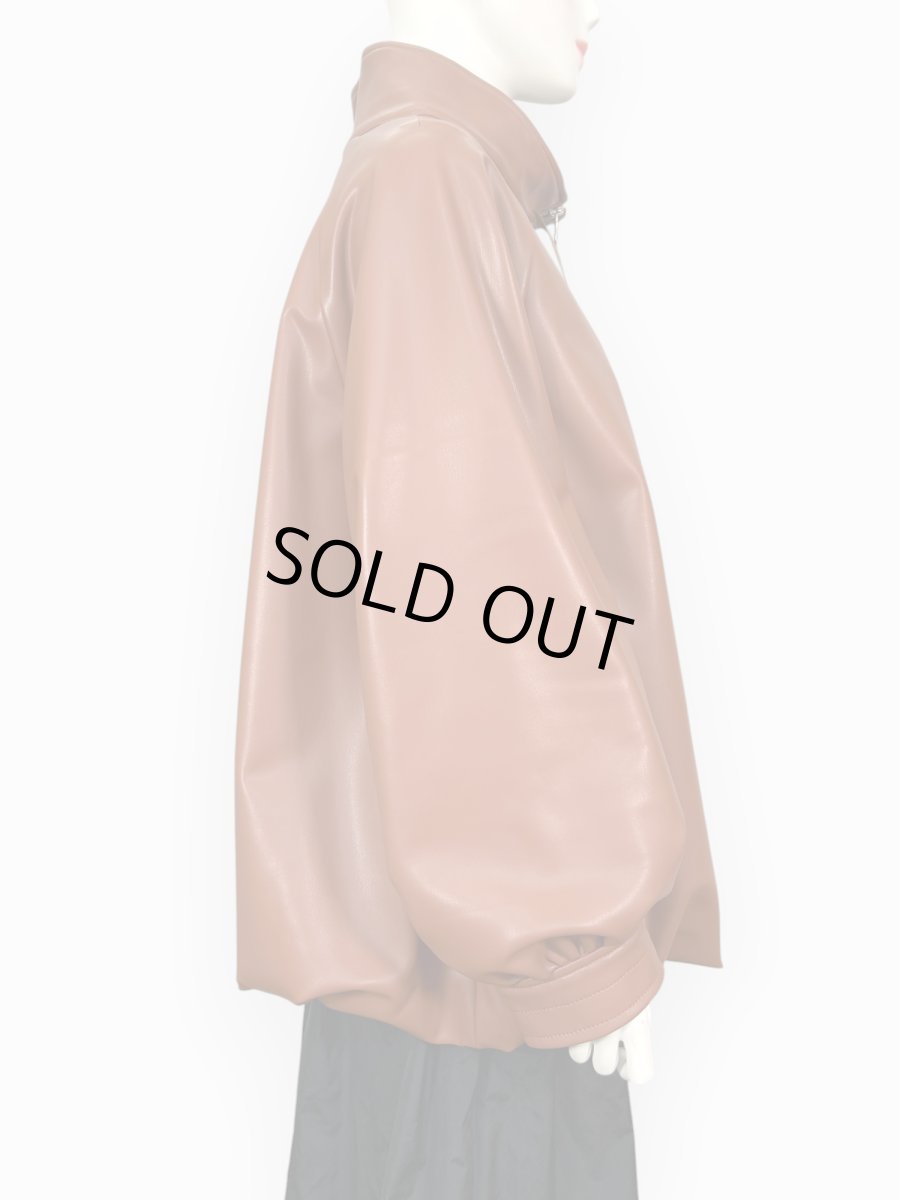 画像2: ＊レザータッチストレッチ ジャケット  (2)