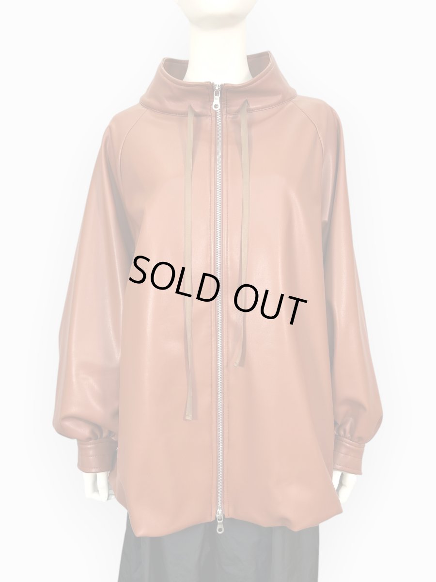 画像1: ＊レザータッチストレッチ ジャケット  (1)