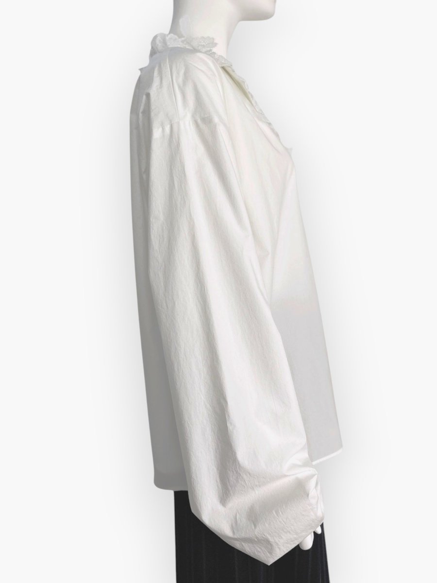 画像2: レーシーコットンブラウス  (2)