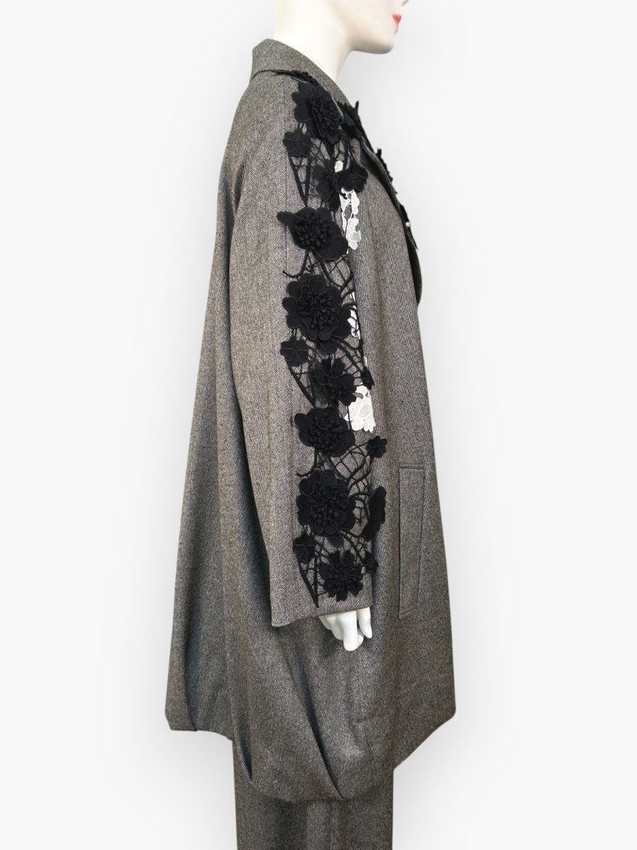 画像2: ヘリンボーンツイード レースジャケット  (2)