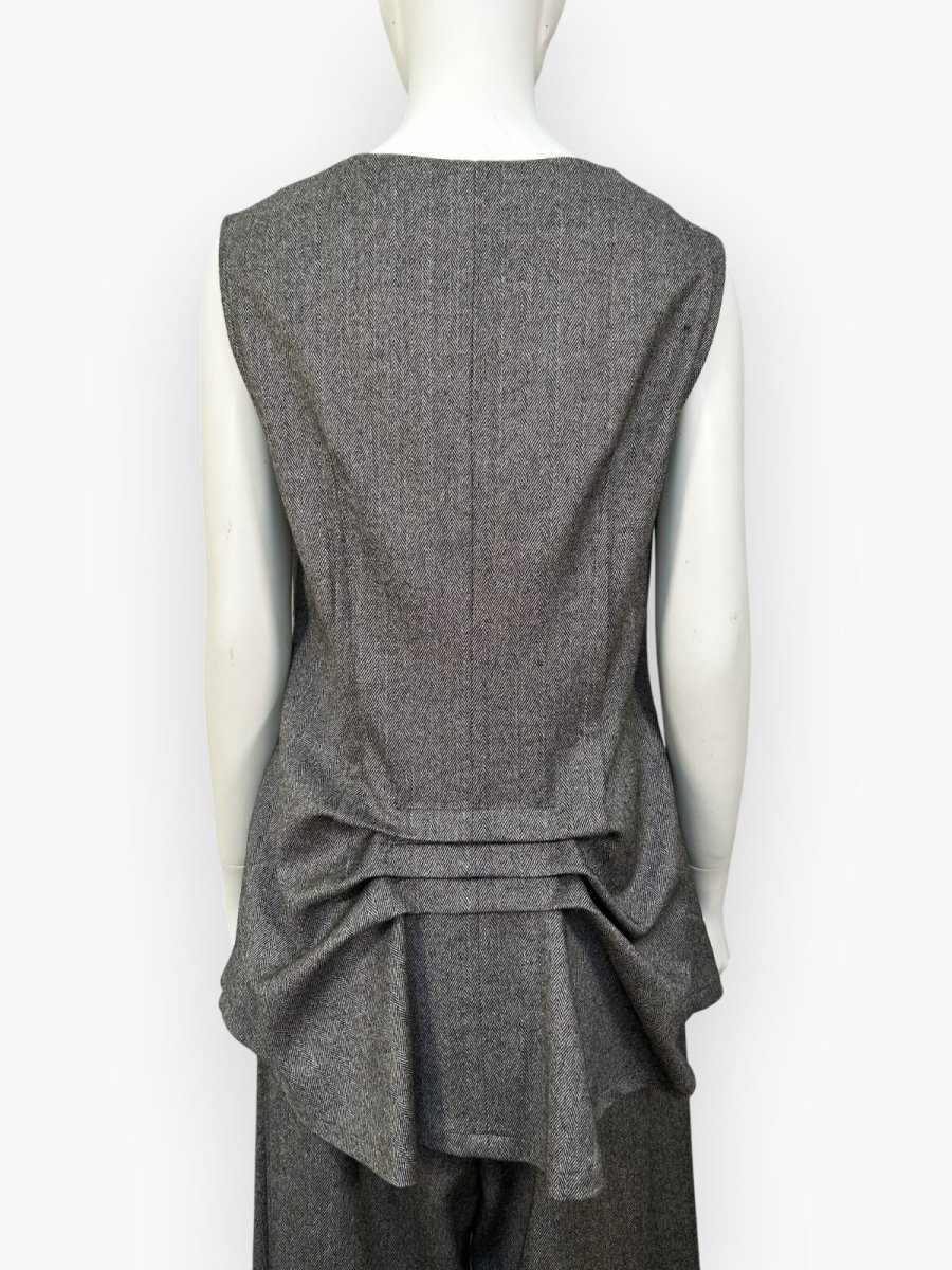 画像3: ヘリンボーンツイード　ジレ  (3)