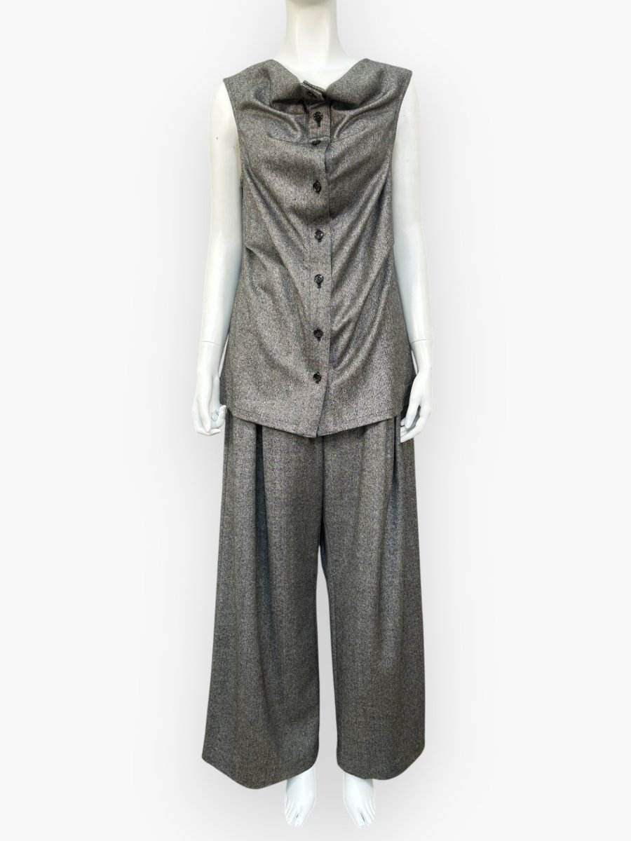 画像8: ヘリンボーンツイード　ジレ  (8)
