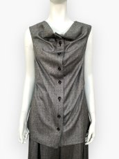 画像1: ヘリンボーンツイード　ジレ  (1)