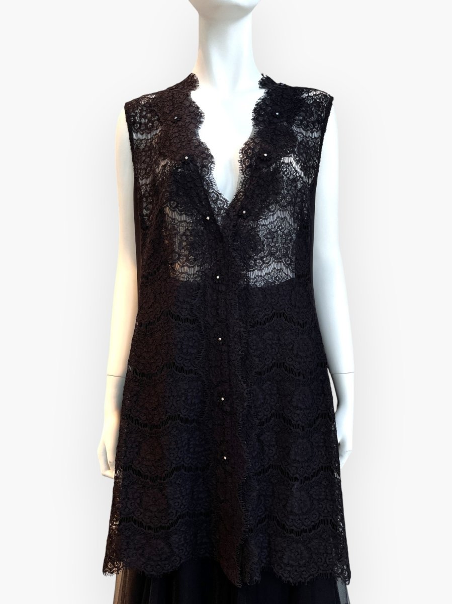 画像1: アイラッシュレース ジレ  (1)