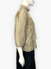 画像2: ヴィンテージフロスティ楊柳　スタンドブラウス (2)