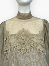 画像6: ヴィンテージフロスティ楊柳　スタンドブラウス (6)