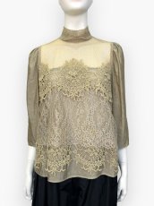 画像1: ヴィンテージフロスティ楊柳　スタンドブラウス (1)