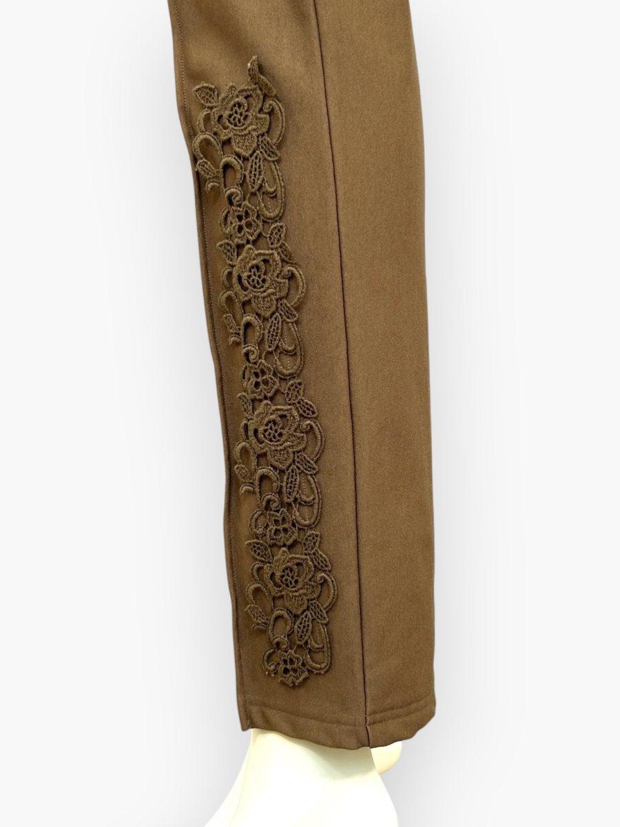 画像6: トリコット裏起毛　レースパンツ  (6)