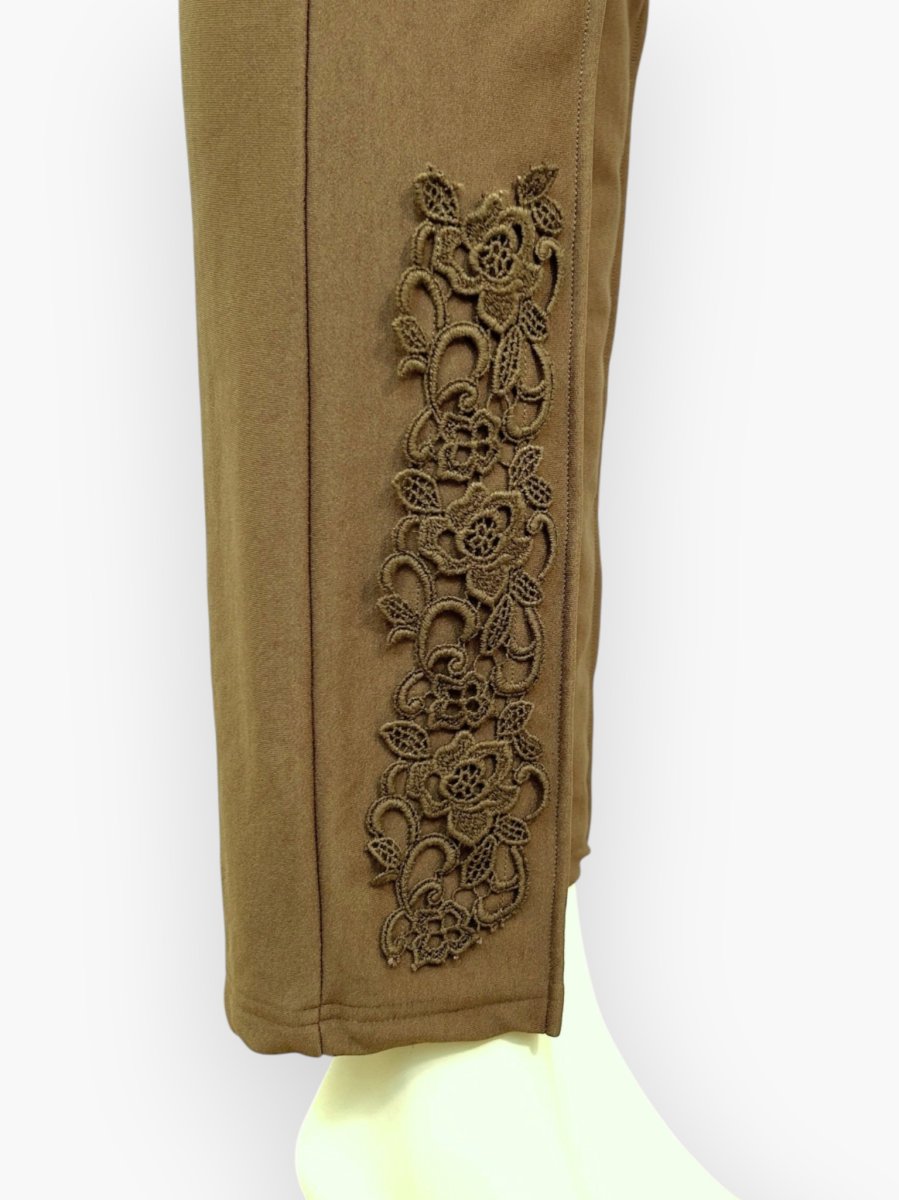 画像5: トリコット裏起毛　レースパンツ  (5)