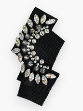 画像1: ビジューリボンブローチ  (1)